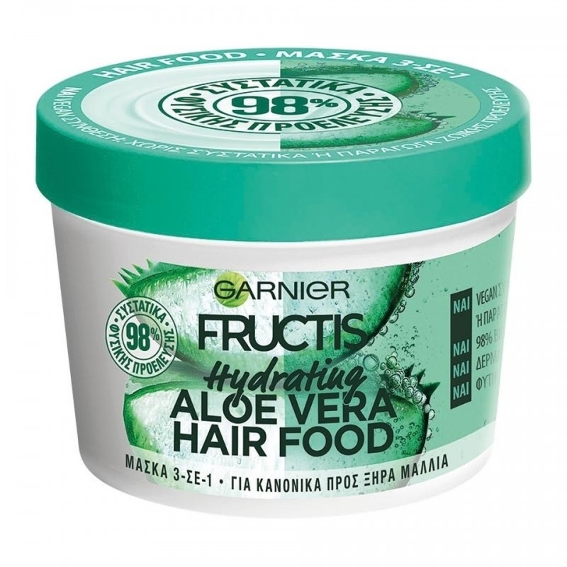 FRUCTIS ΜΑΣΚΑ ΜΑΛΛΙΩΝ HAIR FOOD HYDRATING ALOE VERA 390ML