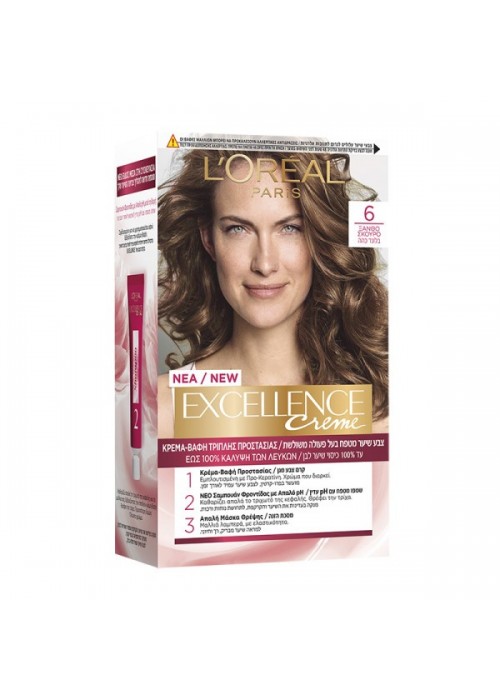 LOREAL EXCELLENCE COLOR CREME N.6 ΞΑΝΘΟ ΣΚΟΥΡΟ 200ML