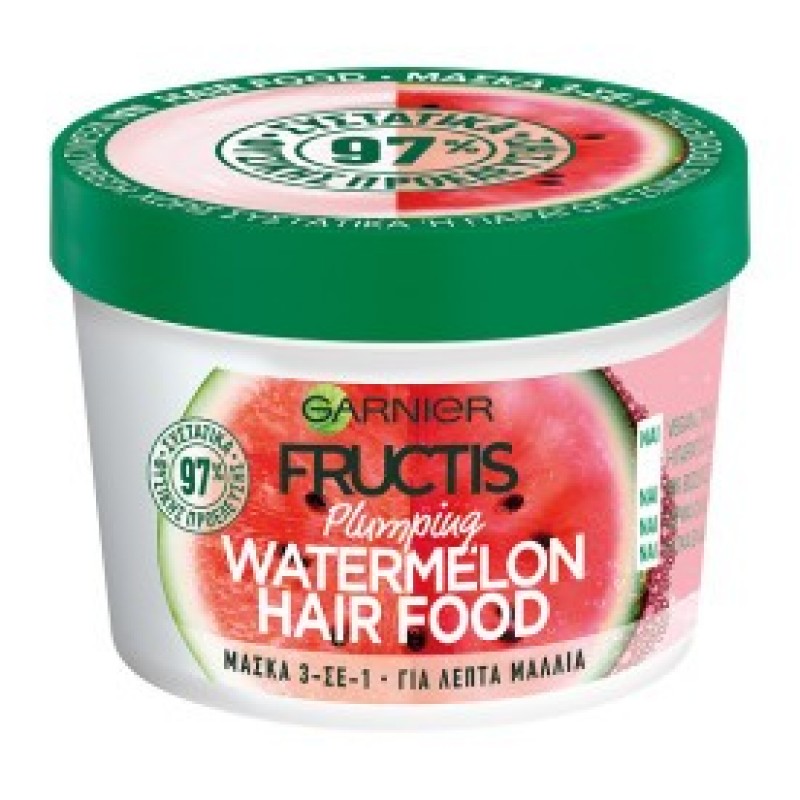 FRUCTIS HAIR FOOD ΚΑΡΠΟΥΖΙ ΜΑΣΚΑ ΜΑΛΛΙΩΝ  3-1 390ML