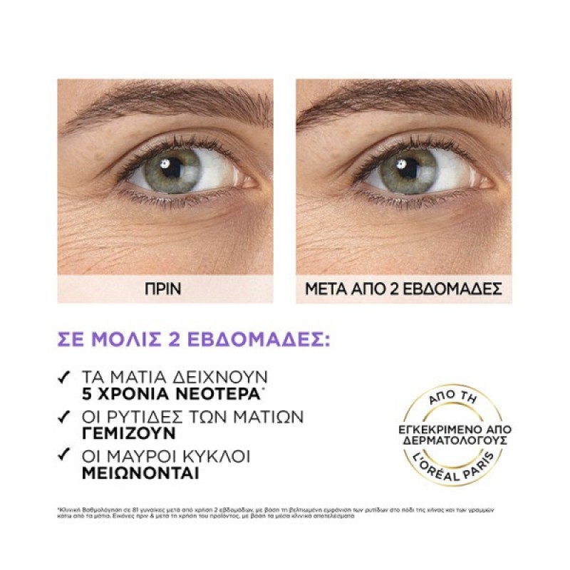 LOREAL REVITALIFT ΟΡΟΣ EYES FILLER HYALURONIC ACID 20ML