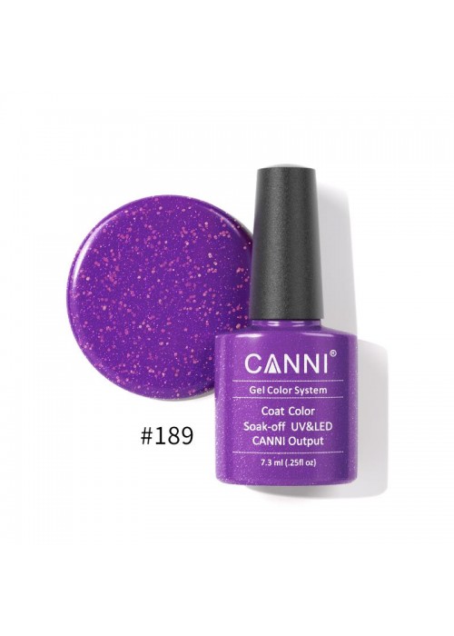 CANNI HYBRID NAIL COLOR N.189 LILAC WITH GLITTER 7.3ML