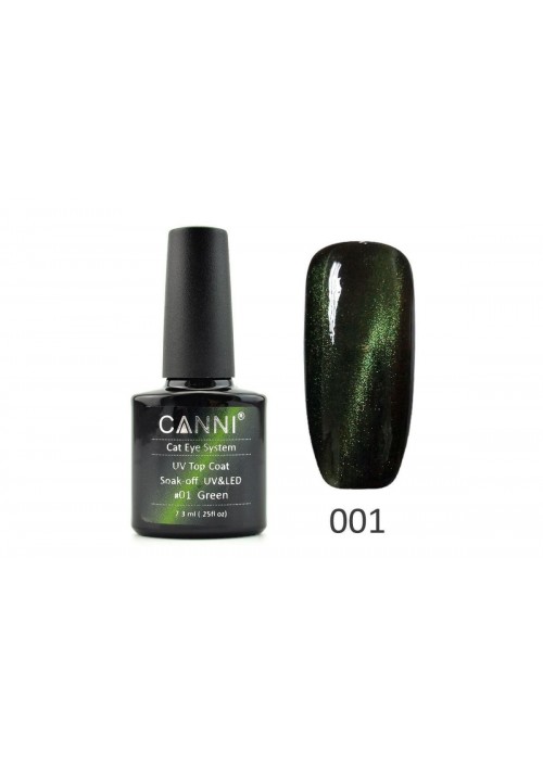 CANNI HYBRID NAIL COLOUR CAT ΕΥΕ SYSTEM N.01 GREEN 7.3ML