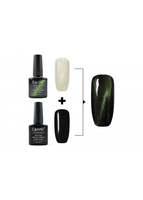 CANNI HYBRID NAIL COLOUR CAT ΕΥΕ SYSTEM N.01 GREEN 7.3ML