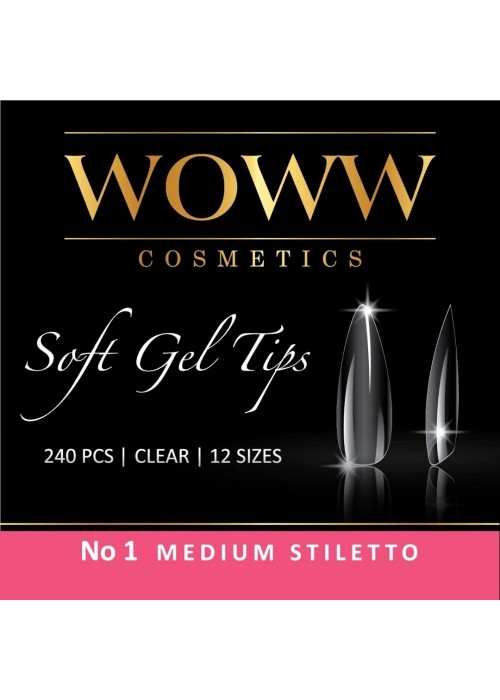 ΝΥΧΙΑ SOFT GELS WOWW STILETTO MEDIOUM N.1 240ΤΕΜ