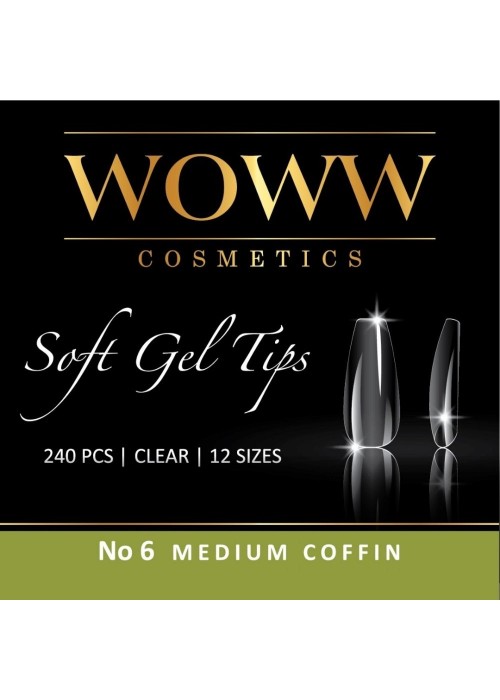 ΝΥΧΙΑ SOFT GELS WOWW COFFIN MEDIOUM  N.6 240ΤΕΜ