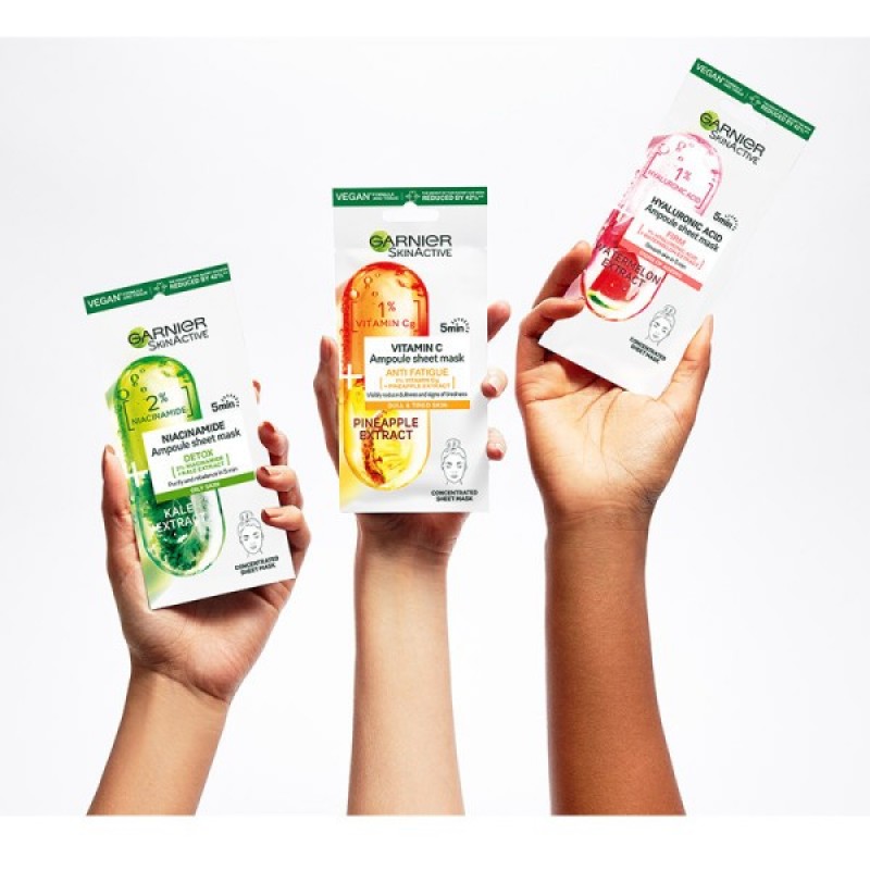 GARNIER SKINACTIVE ΥΦΑΣΜΑΤΙΝΗ ΜΑΣΚΑ ΠΡΟΣΩΠΟΥ ΜΕ ΒΙΤΑΜΙΝΗ C ΚΑΙ ΑΝΑΝΑ 15GR