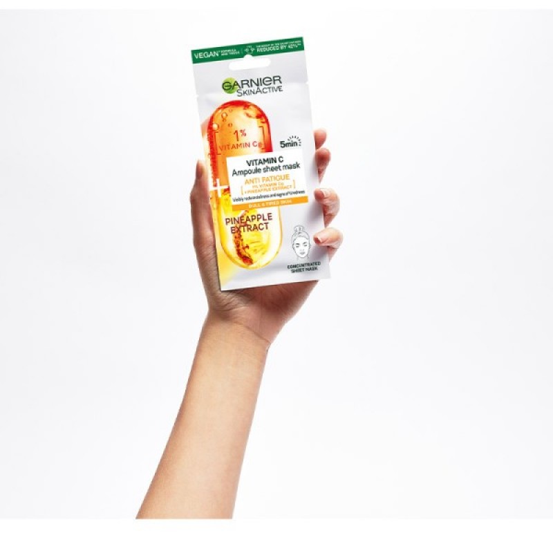 GARNIER SKINACTIVE ΥΦΑΣΜΑΤΙΝΗ ΜΑΣΚΑ ΠΡΟΣΩΠΟΥ ΜΕ ΒΙΤΑΜΙΝΗ C ΚΑΙ ΑΝΑΝΑ 15GR