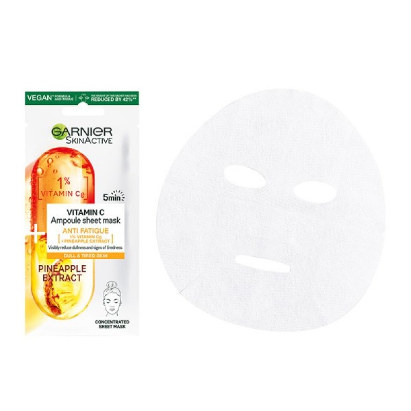 GARNIER SKINACTIVE ΥΦΑΣΜΑΤΙΝΗ ΜΑΣΚΑ ΠΡΟΣΩΠΟΥ ΜΕ ΒΙΤΑΜΙΝΗ C ΚΑΙ ΑΝΑΝΑ 15GR