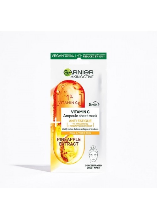 GARNIER SKINACTIVE ΥΦΑΣΜΑΤΙΝΗ ΜΑΣΚΑ ΠΡΟΣΩΠΟΥ ΜΕ ΒΙΤΑΜΙΝΗ C ΚΑΙ ΑΝΑΝΑ 15GR