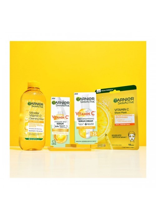 GARNIER SKINACTIVE ΥΦΑΣΜΑΤΙΝΗ ΜΑΣΚΑ ΜΕ ΒΙΤΑΜΙΝΗ C ΓΙΑ ΛΑΜΨΗ ΚΑΙ ΕΝΥΔΑΤΩΣΗ 28GR