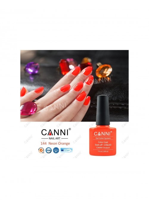 CANNI HYBRID NAIL COLOR N.144 7.3ML NEON ORANGE