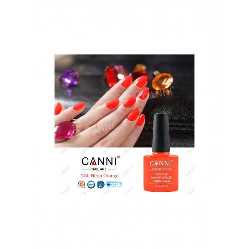 CANNI HYBRID NAIL COLOR N.144 7.3ML NEON ORANGE