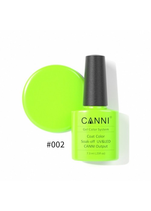 CANNI HYBRID NAIL COLOR N.002 7.3ML BRIGHT YELLOW GREEN