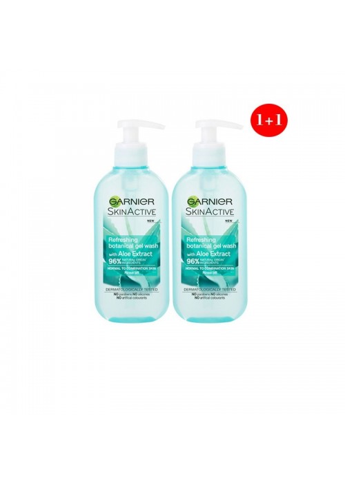 GARNIER SKIN ACTIVE BOTANICAL ΤΖΕΛ ΚΑΘΑΡΙΣΜΟΥ ΜΕ ΑΛΟΗ 1+1 200ΜL