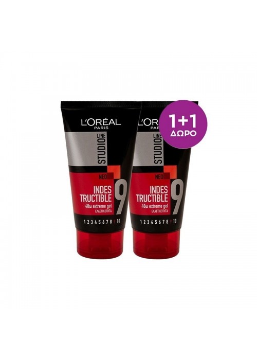 LOREAL STUDIO LINE INDESTRUCTIBLE GEL Ν.9 150ML 1+1