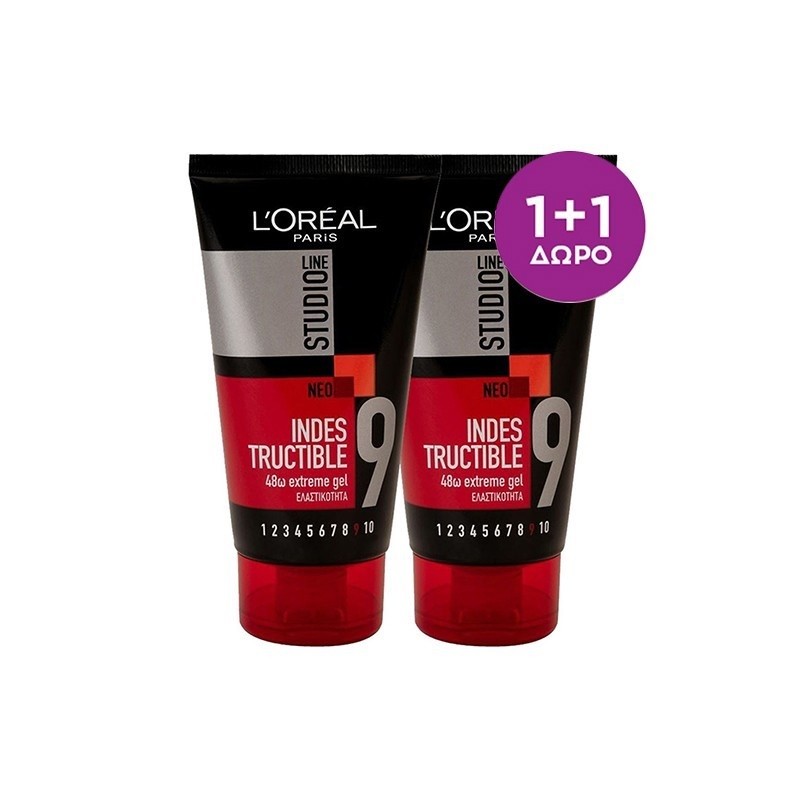 LOREAL STUDIO LINE INDESTRUCTIBLE GEL Ν.9 150ML 1+1