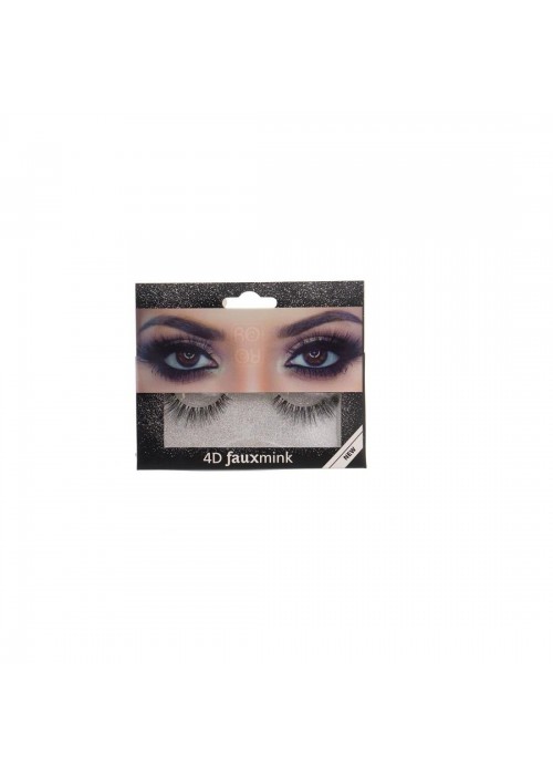 RO RO ΒΛΕΦΑΡΙΔΕΣ 4D FAUXMINK EYELASHES WITH GLUE N.16
