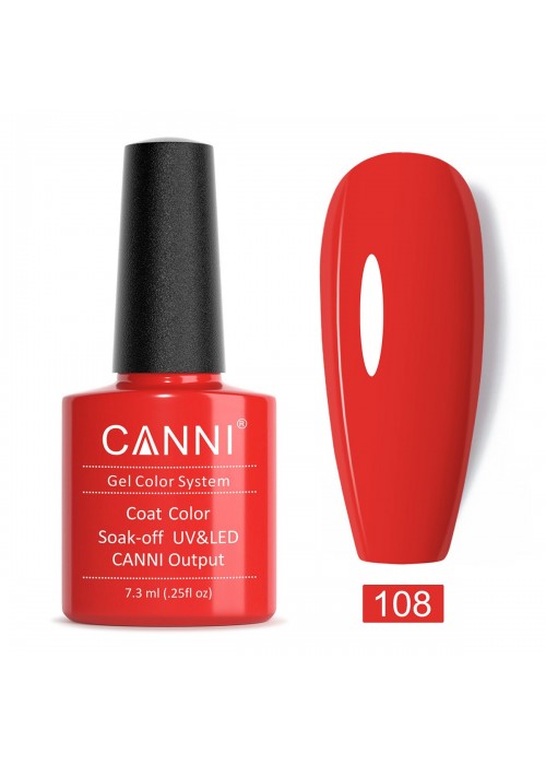 CANNI HYBRID NAIL COLOR N.108 ENERGETIC RED 7.3ML