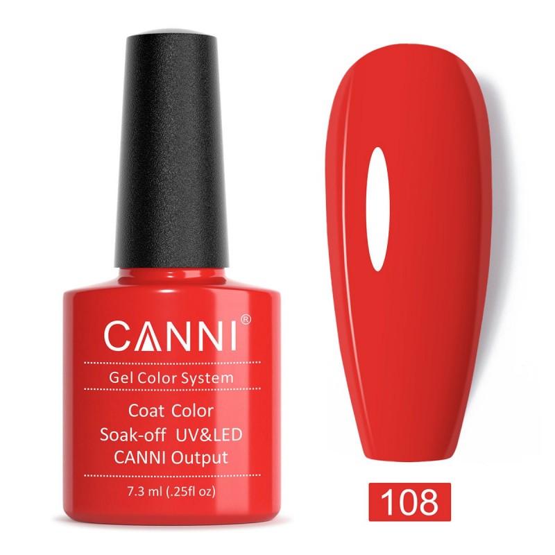 CANNI HYBRID NAIL COLOR N.108 ENERGETIC RED 7.3ML