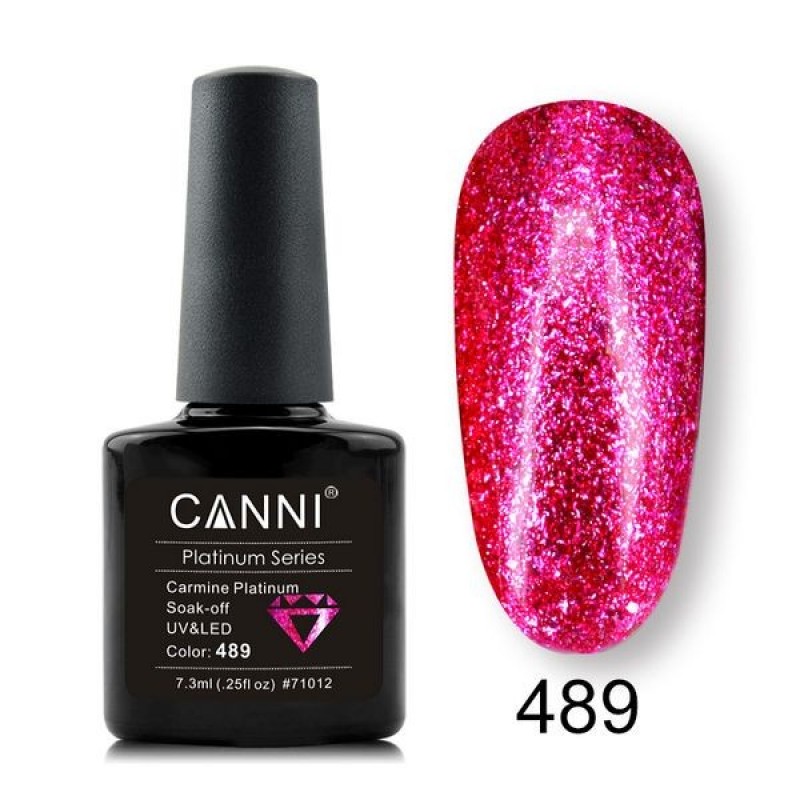 CANNI PLATINUM GEL POLISH N.489 CARMINE PLATINUM 7.3ML