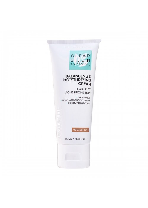 SEVENTEEN CLEAR SKIN BALANCING AND MOISTURIZING CREAM MEDIUM TINT 75ML