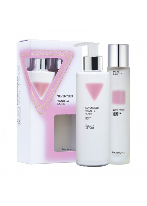 SEVENTEEN VANILLA ROSE SET BODY SILK 200ML + EDT 50ML