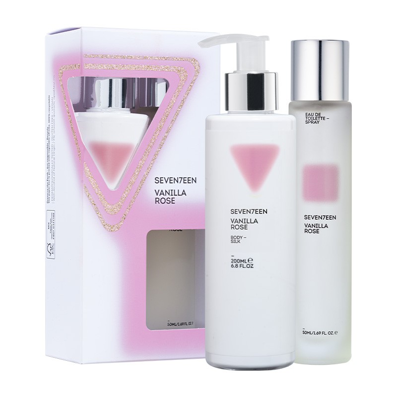 SEVENTEEN VANILLA ROSE SET BODY SILK 200ML + EDT 50ML