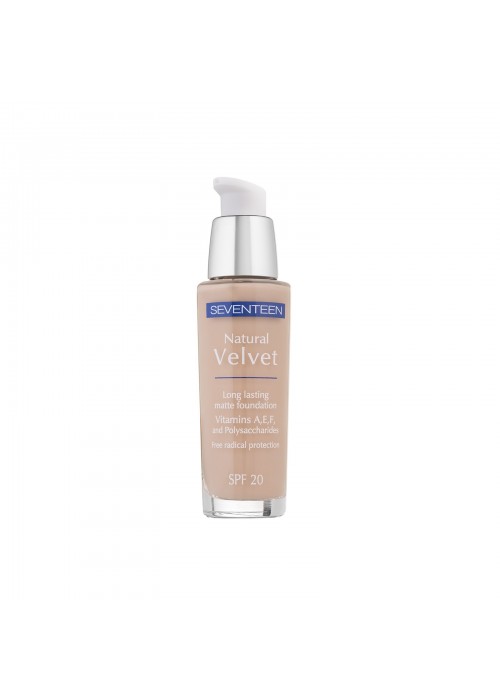 SEVENTEEN NATURAL VELVET LONGLASTING FOUNDATION SPF20 N.4 TRUE BEIGE 30ML