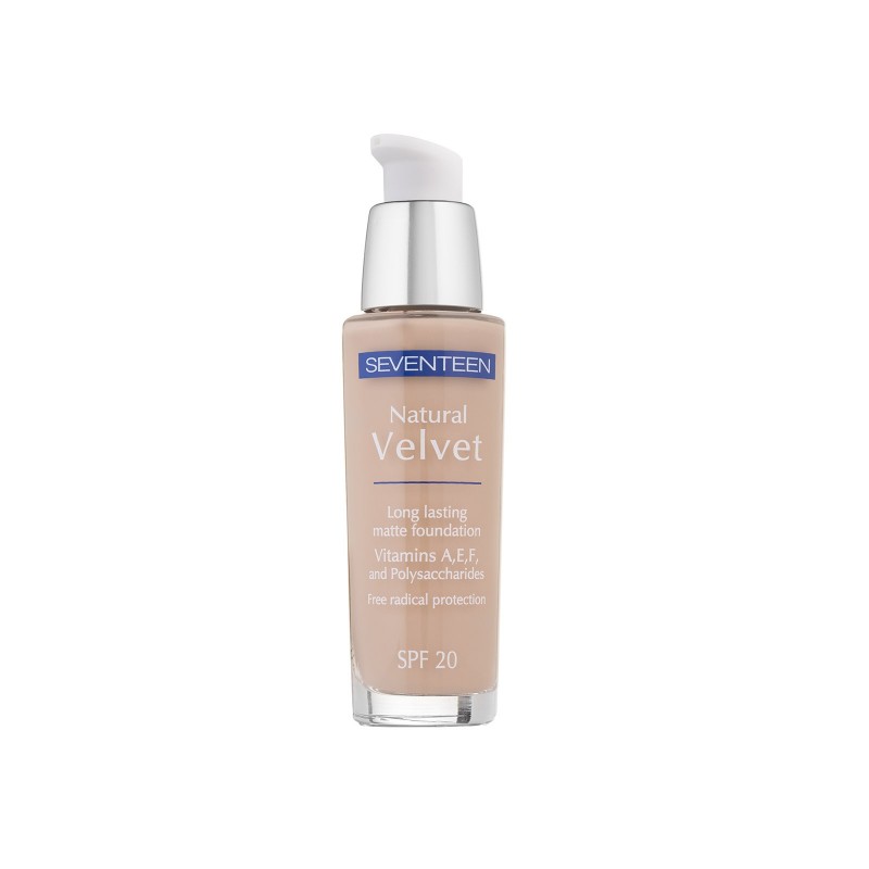 SEVENTEEN NATURAL VELVET LONGLASTING FOUNDATION SPF20 N.4 TRUE BEIGE 30ML