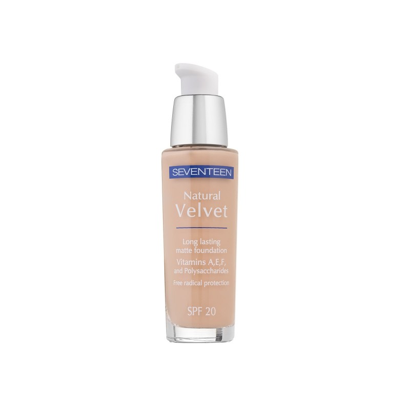 SEVENTEEN NATURAL VELVET LONGLASTING FOUNDATION SPF20 N.6 DARK BEIGE 30ML