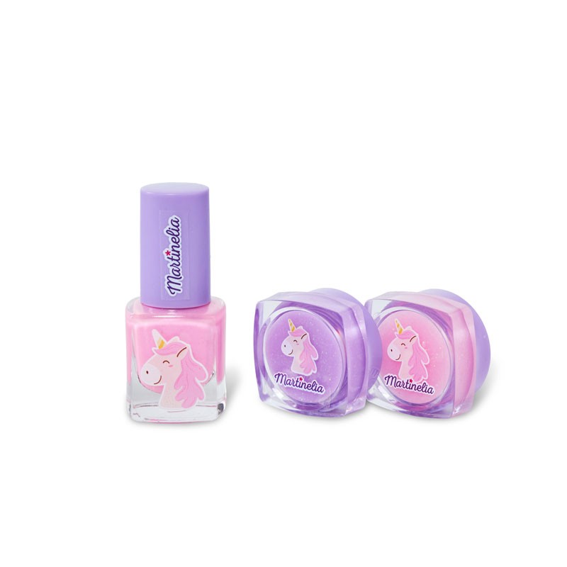 MARTINELIA UNICORN MINI BEAUTY SET 1 POLISH+2 LIP GLOSS