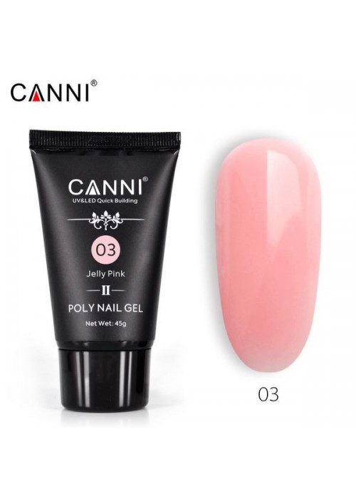 CANNI POLY NAIL GEL QUICK BUILDING N.03 JELLY PINK 45GR