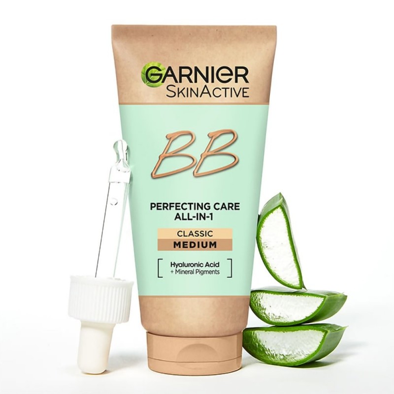 GARNIER SKINACTIVE BB ΕΝΥΔΑΤΙΚΗ ΚΡΕΜΑ ΠΡΟΣΩΠΟΥ ΜΕ ΥΑΛΟΥΡΟΝΙΚΌ ΚΑΙ ΑΛΟΗ ALL-IN-1 MEDIUM SPF15 50ML