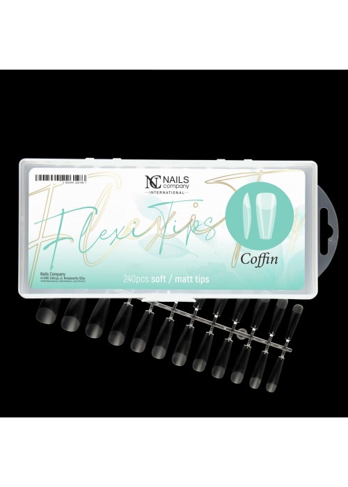 NC NAILS FLEXI TIPS COFFIN 240ΤΕΜ SOFT/MATT TIPS ΔΙΑΦΑΝΑ