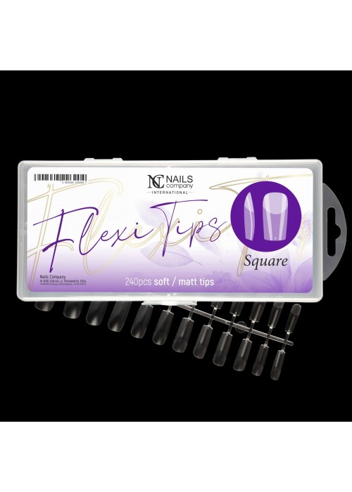 NC NAILS FLEXI TIPS SQUARE 240ΤΕΜ SOFT/MATT TIPS ΔΙΑΦΑΝΑ