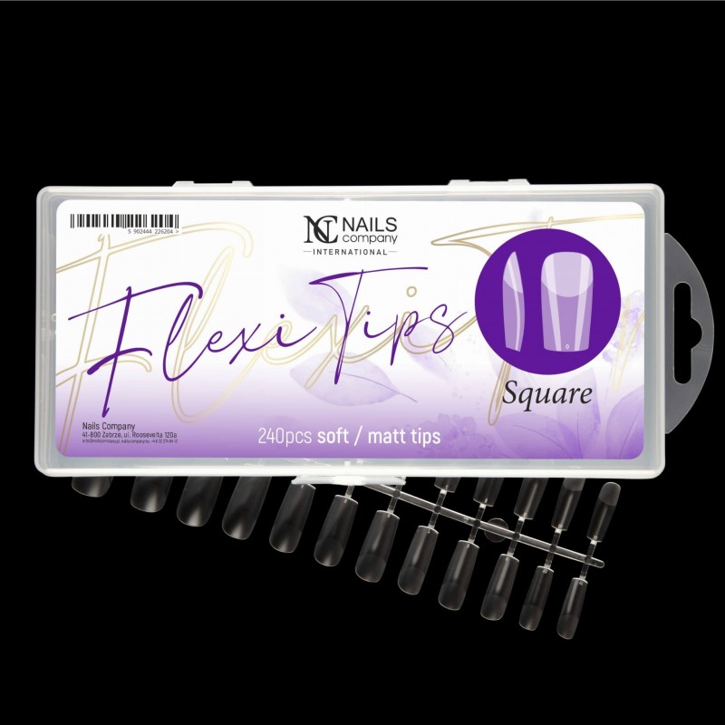 NC NAILS FLEXI TIPS SQUARE 240ΤΕΜ SOFT/MATT TIPS ΔΙΑΦΑΝΑ