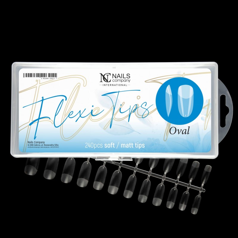 NC NAILS FLEXI TIPS OVAL 240ΤΕΜ SOFT/MATT TIPS ΔΙΑΦΑΝΑ