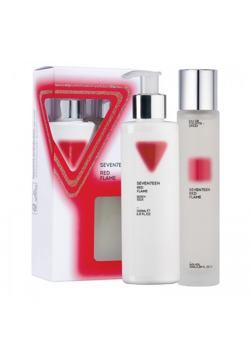 SEVENTEEN RED FLAME SET BODY SILK 200ML + EDT 50ML