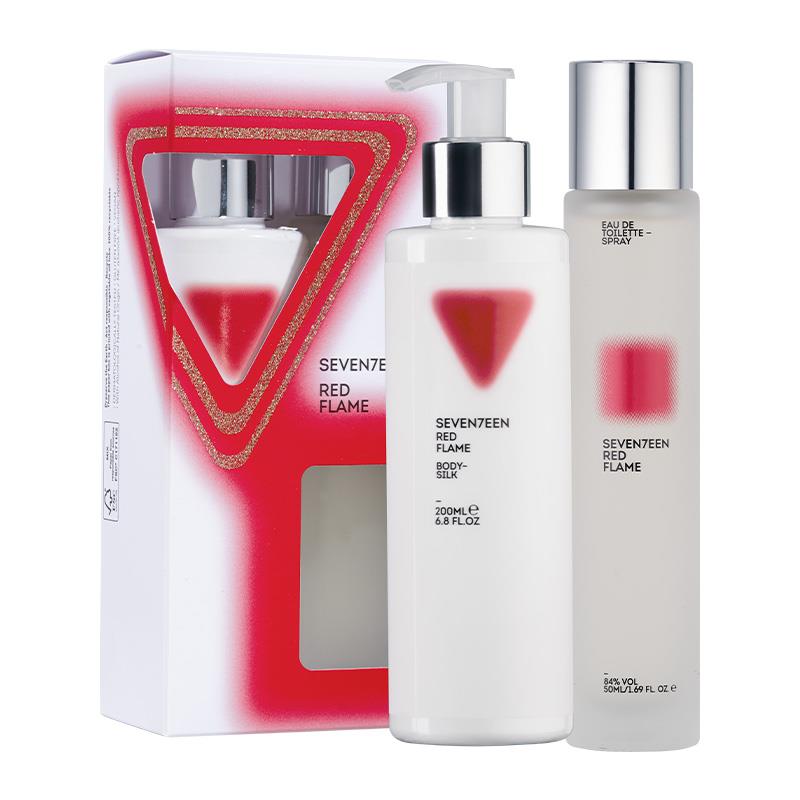 SEVENTEEN RED FLAME SET BODY SILK 200ML AND EDT 50ML