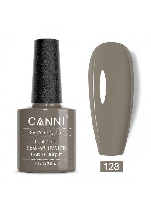 CANNI HYBRID NAIL COLOR N.128 7.3ML ΓΚΡΙ ΑΝΟΙΚΤΟ