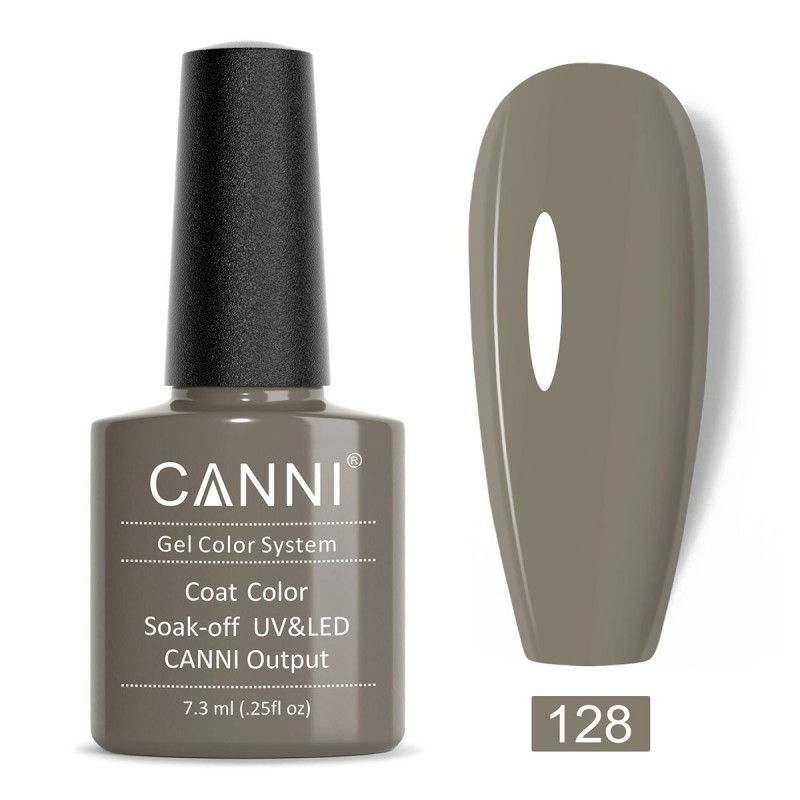 CANNI HYBRID NAIL COLOR N.128 7.3ML ΓΚΡΙ ΑΝΟΙΚΤΟ