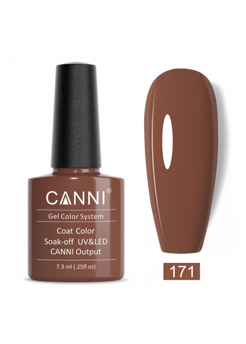 CANNI HYBRID NAIL COLOR N.171 7.3ML ΚΑΦΕ ΚΟΚΚΙΝΟ