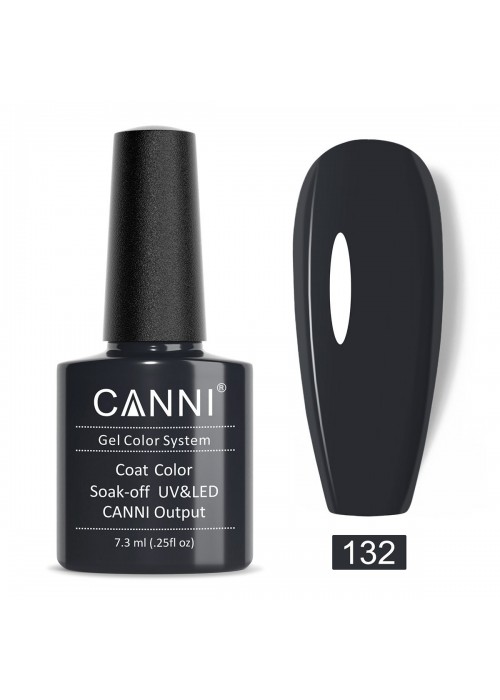 CANNI HYBRID NAIL COLOR N.132 ΣΚΟΥΡΟ ΓΚΡΙ 7.3ML