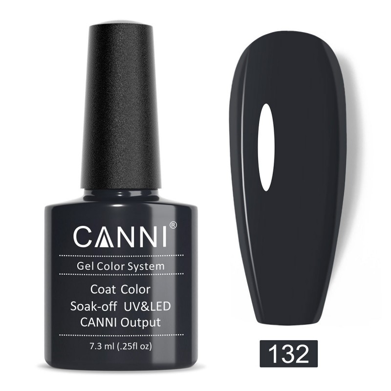 CANNI HYBRID NAIL COLOR N.132 ΣΚΟΥΡΟ ΓΚΡΙ 7.3ML