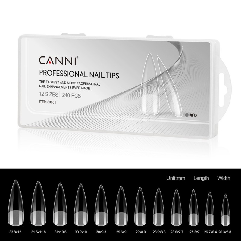 CANNI PROFESSIONAL NAIL TIPS 03 (HALF MATT STILETTO) 240PCS