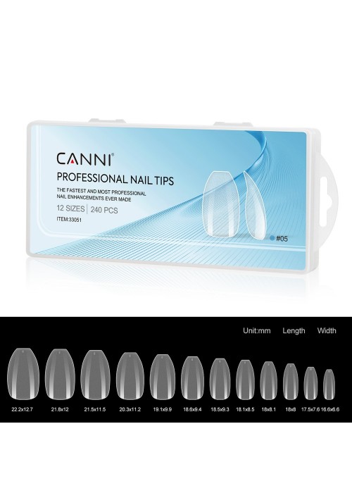 CANNI PROFESSIONAL NAIL TIPS 05 (MATT SORT COFFIN) 240PCS