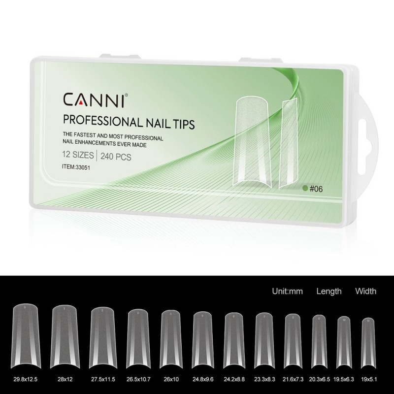 CANNI PROFESSIONAL NAIL TIPS 06 (MATT FRENCH NAILS) 240PCS