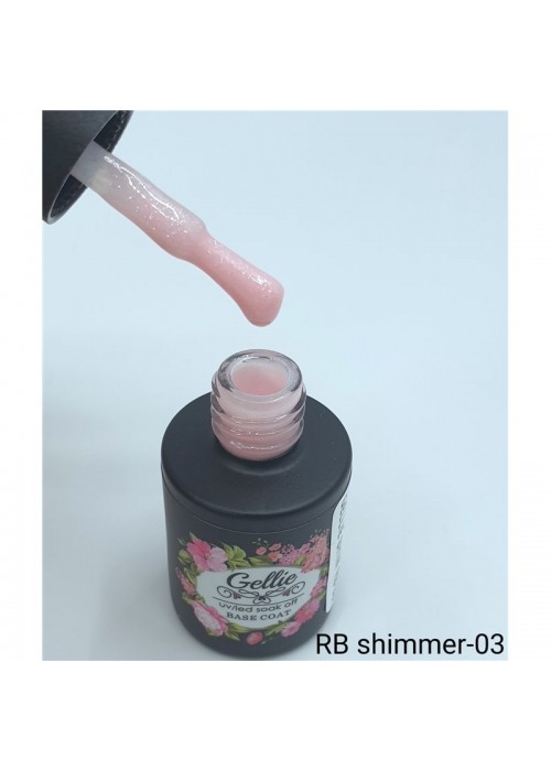 GELLIE SHIMMER RUBBER BASE 03 10ML - ΕΛΑΦΡΥ ΡΟΖ