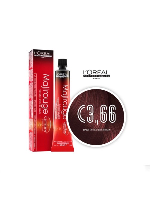 LOREAL MAJIREL COLOR MAJIROUGE N.C3.66 ΚΑΣΤΑΝΟ ΣΚΟΥΡΟ ΚΟΚΚΙΝΟ ΒΑΘΥ 50ML