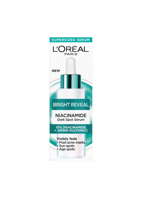 LOREAL BRIGHT REVEAL SERUM ΟΡΟΣ ΠΡΟΣΩΠΟΥ ΚΑΤΑ ΤΩΝ ΣΚΟΥΡΩΝ ΚΗΛΙΔΩΝ ΜΕ ΝΙΑΣΙΝΑΜΙΔΗ ΚΑΙ SPF 30ML